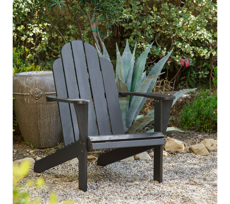 Linon Home Black Adirondack Chair — Main view