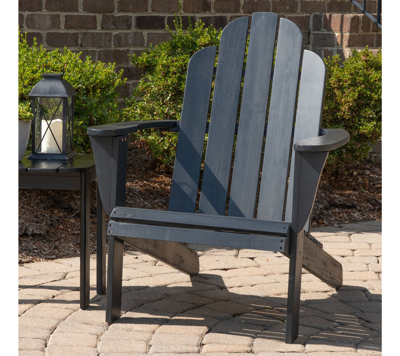 Linon Home Black Adirondack Chair and Table 2 Pc Set — Main view