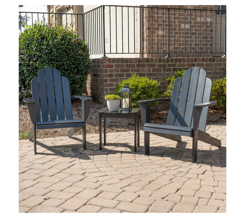 Linon Home Black Adirondack 2 Chairs and Table3Pc Set — Main view