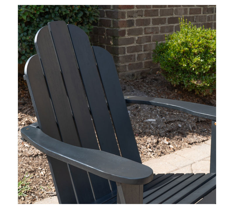 Linon Home Black Adirondack 2 Chairs and Table3Pc Set — View 3