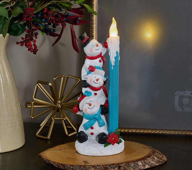 13" Illuminated Candle with Holiday Friends by Valerie — Main view