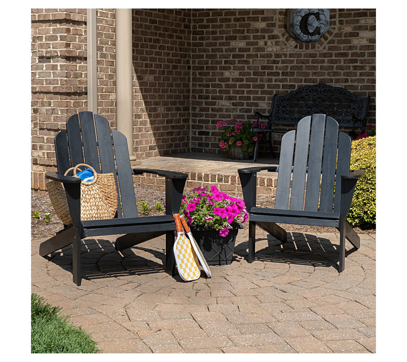 Linon Home Black Adirondack Chairs Set of 2 — View 8