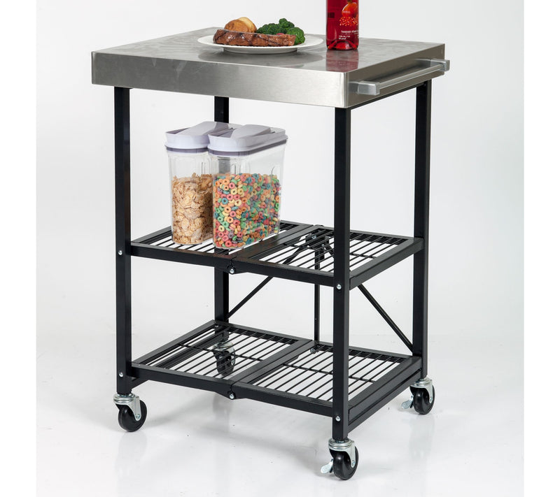 Origami Kitchen Cart with Stainless Steel Top — View 2