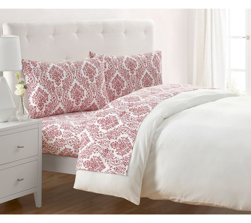 Tahari Home Damask Triple Brushed Sheet Set, Full — View 10