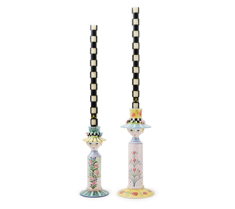 MacKenzie-Childs Set of 2 Rosy Meadow Lady Candle Holders — View 2