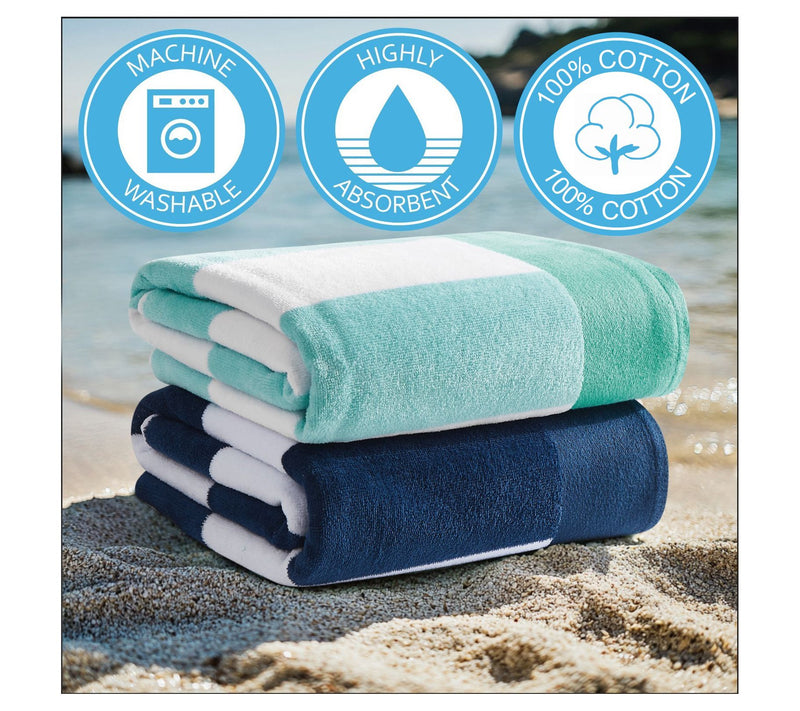 Oceanfront Resort Cabana Stripe 2-Pack Beach Towel — View 18