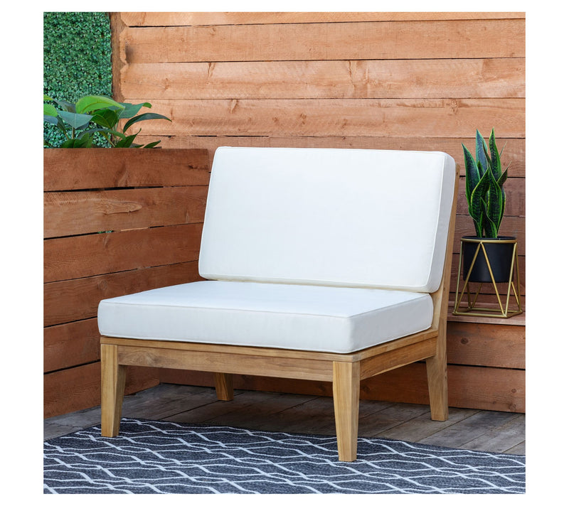 Linon Home Teak Soha Armless Chair — Main view