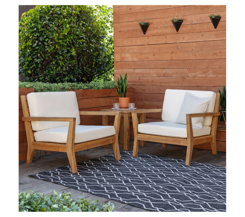 Linon Home Teak Cannon Arm Chair With Cushions — View 4
