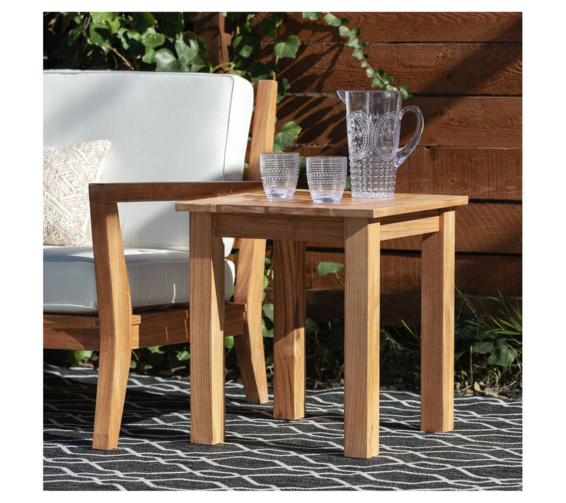 Linon Home Teak Cannon Side Table — View 3