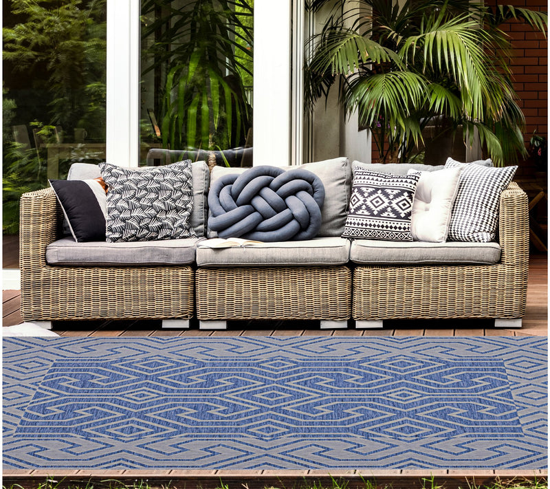 Linon Home Indoor Outdoor Telemetry Area PatioRug 6'6" X 9'6" — View 8