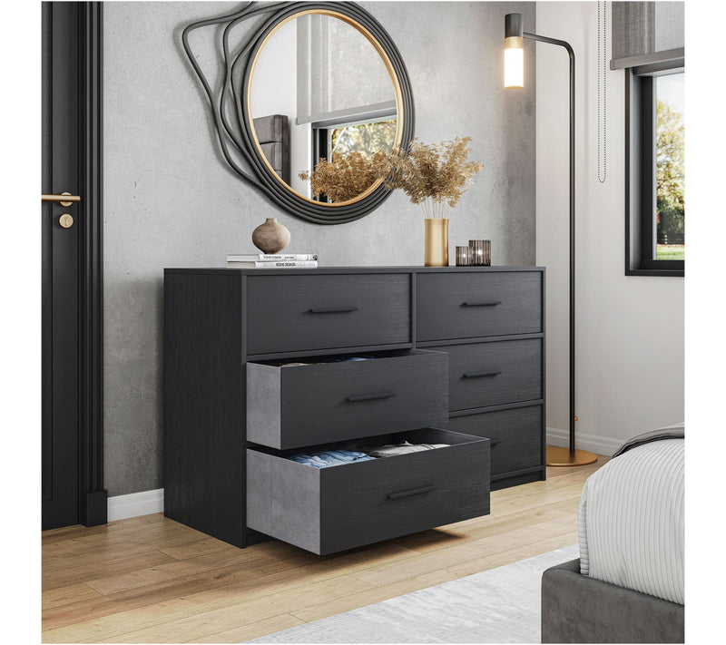 Techni Home Wood Frame Dresser with 6 Large Fabric Drawers — View 13