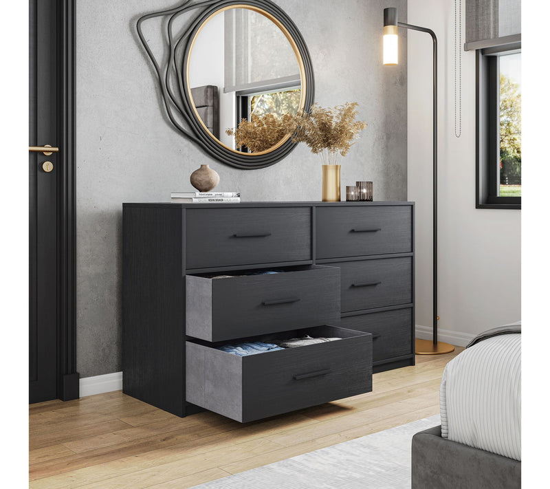 Techni Home Wood Frame Dresser with 6 Large Fabric Drawers — View 2