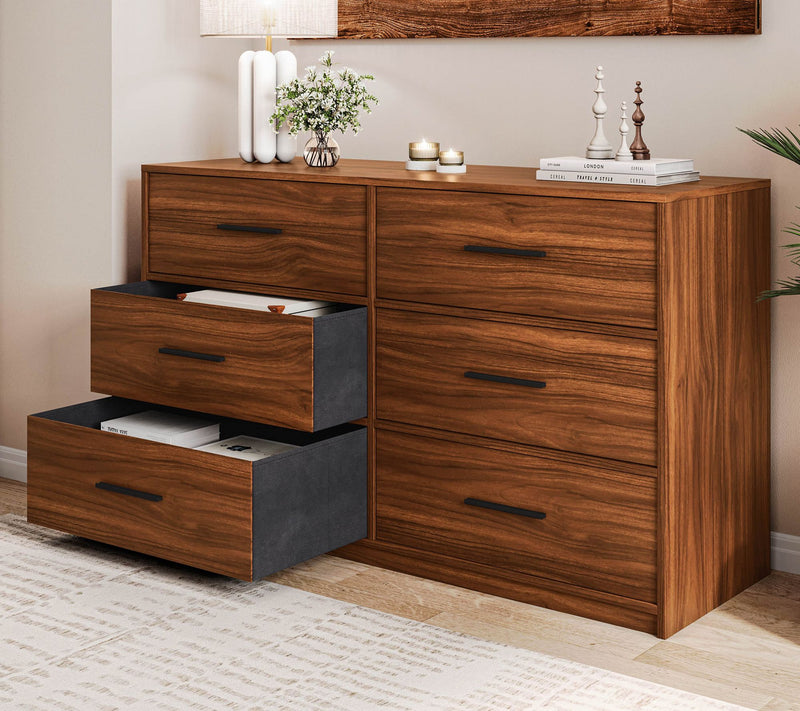 Techni Home Wood Frame Dresser with 6 Large Fabric Drawers — View 3