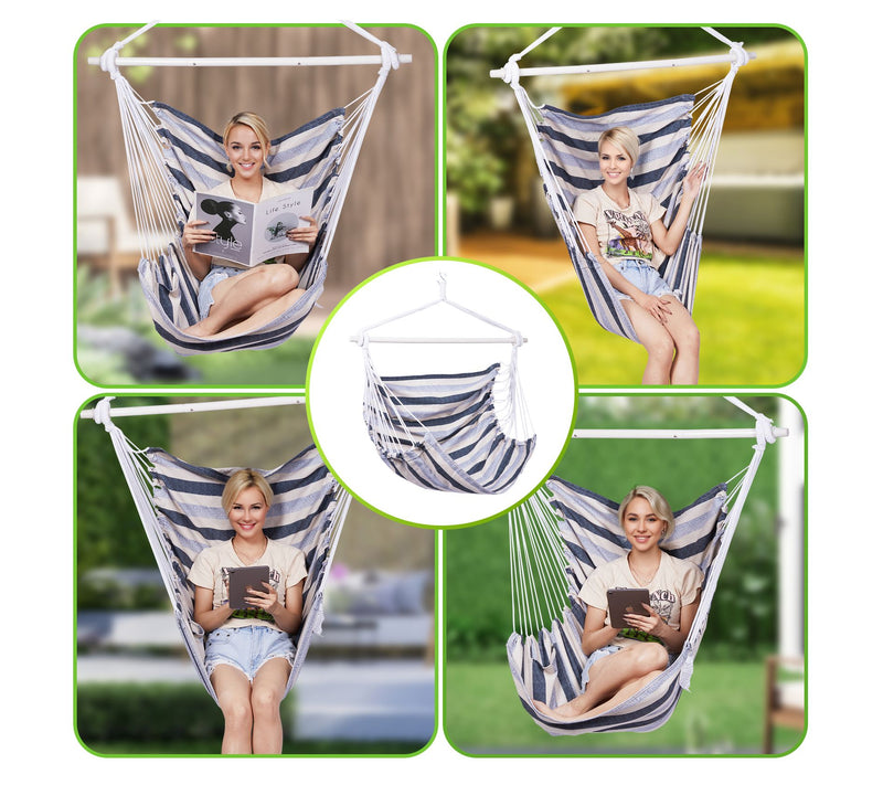 Backyard Expressions Striped Hammock Chair — View 9