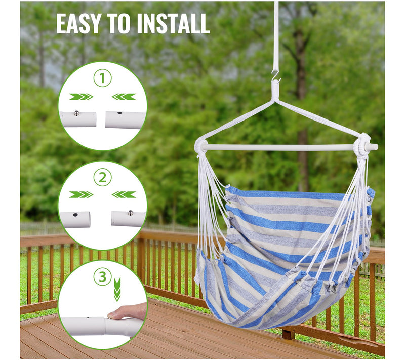 Backyard Expressions Striped Hammock Chair — View 12
