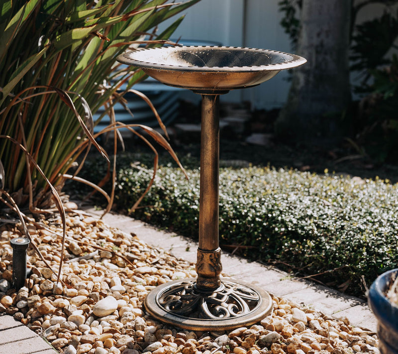 Backyard Expressions 27 Inch Resin Garden BirdBath — View 11