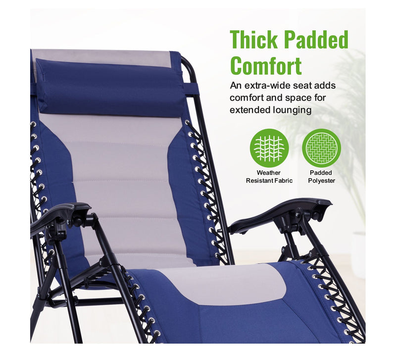 Backyard Expressions Deluxe XL Padded ReclinerChair — View 18