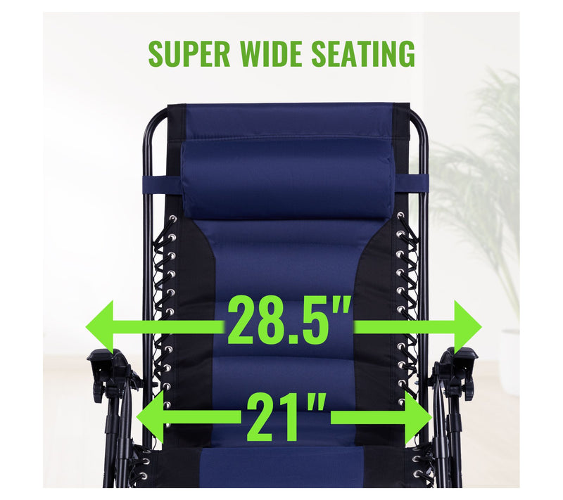 Backyard Expressions Deluxe XL Padded ReclinerChair — View 21