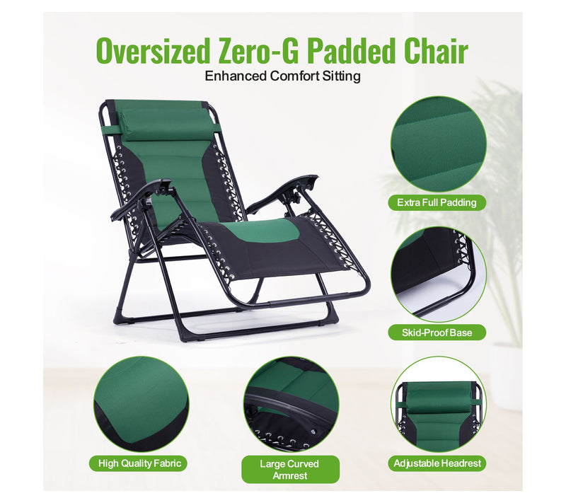 Backyard Expressions Deluxe XL Padded ReclinerChair — View 20