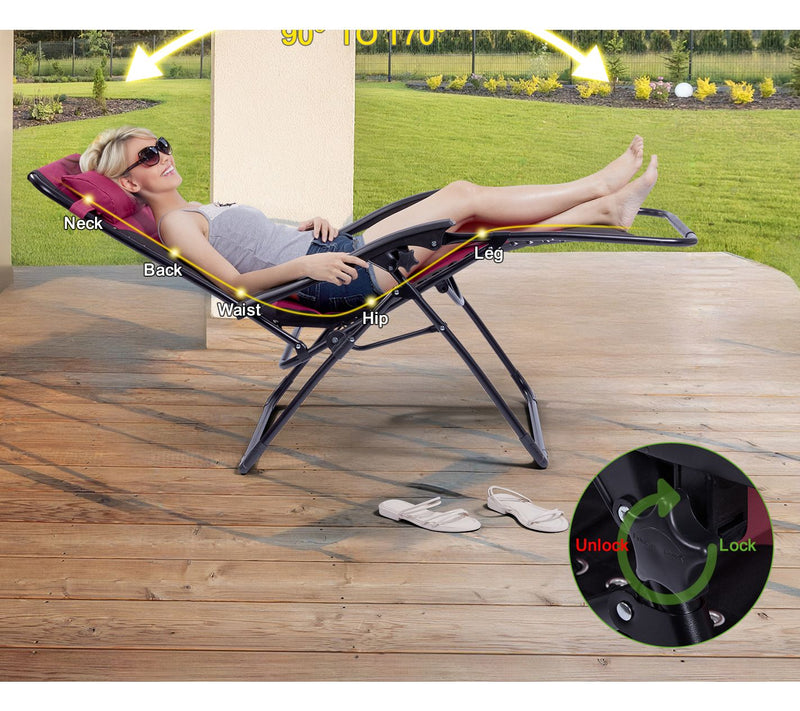 Backyard Expressions Deluxe XL Padded ReclinerChair — View 19