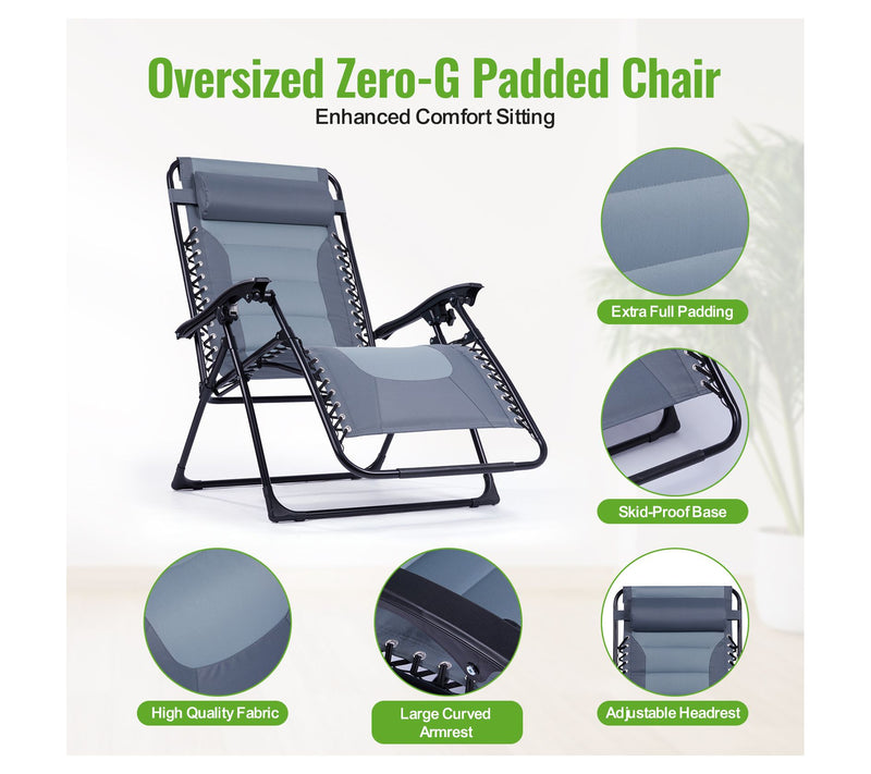 Backyard Expressions Deluxe XL Padded ReclinerChair — View 22