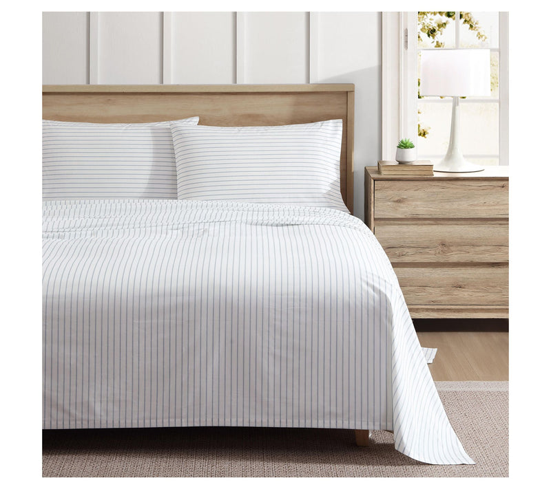 Eddie Bauer Essential Stripe White-Blue Full Shet Set — View 2