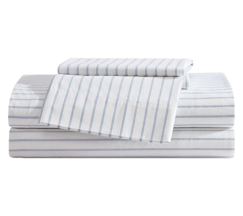 Eddie Bauer Essential Stripe White-Blue Twin Shet Set — View 10
