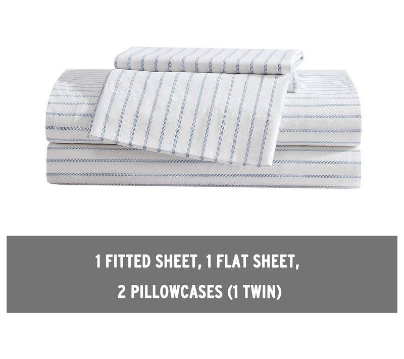 Eddie Bauer Essential Stripe White-Blue Twin Shet Set — View 7
