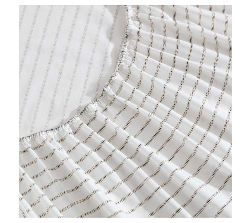 Eddie Bauer Essential Stripe White-Beige-Grey Kng Sheet Set — View 3