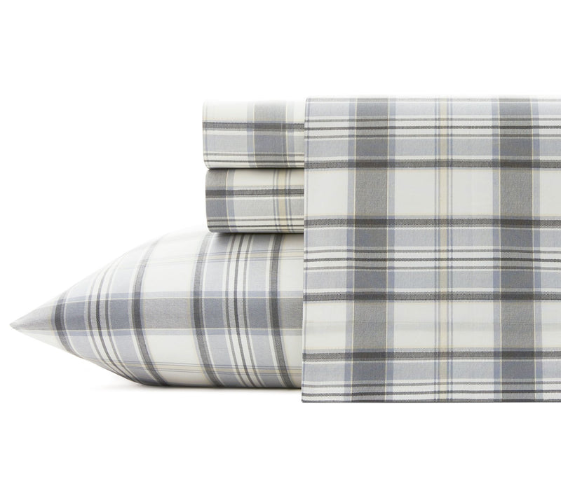 Eddie Bauer Chinook Plaid Ivory Queen Sheet Set — View 10