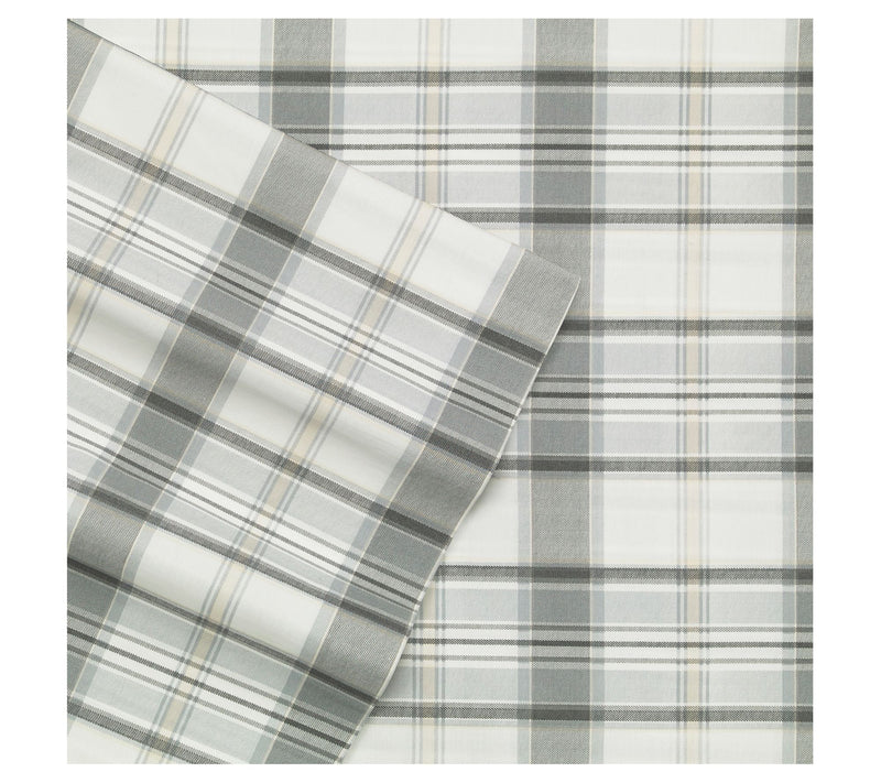 Eddie Bauer Chinook Plaid Ivory Queen Sheet Set — View 5
