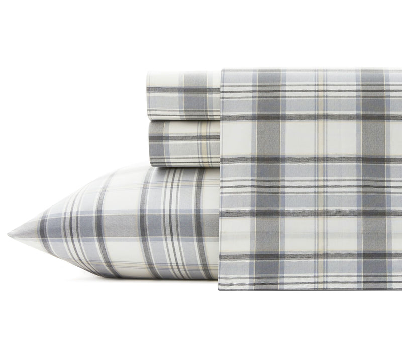Eddie Bauer Chinook Plaid Ivory Full Sheet Set — View 10