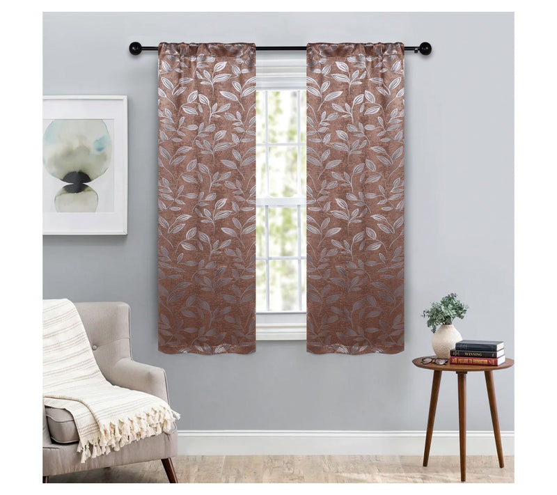 Superior Leaves Room Darkening Curtains Set, 36x63 — View 29