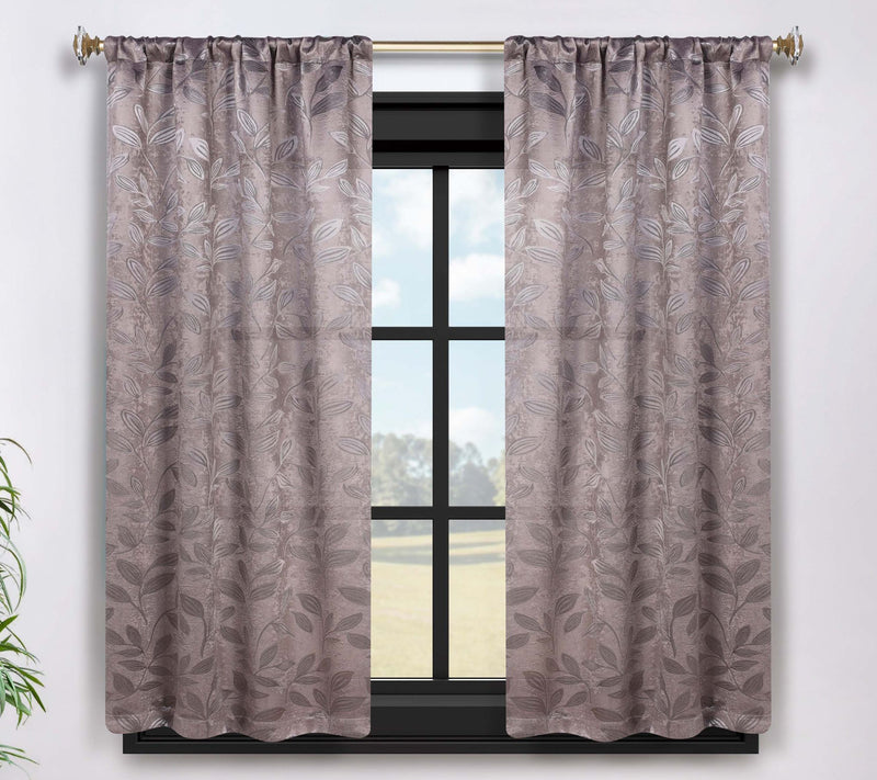 Superior Leaves Room Darkening Curtains Set, 36x63 — View 36