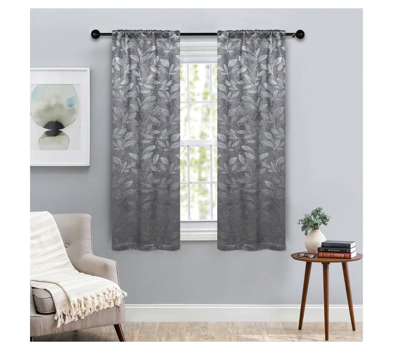 Superior Leaves Room Darkening Curtains Set, 36x63 — View 37