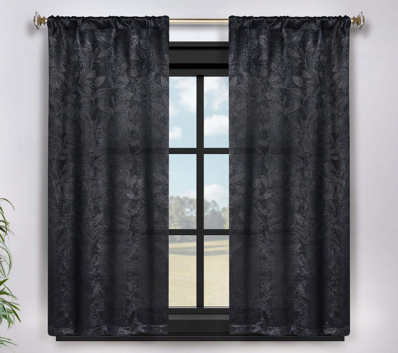 Superior Leaves Room Darkening Curtains Set, 36x63 — View 39
