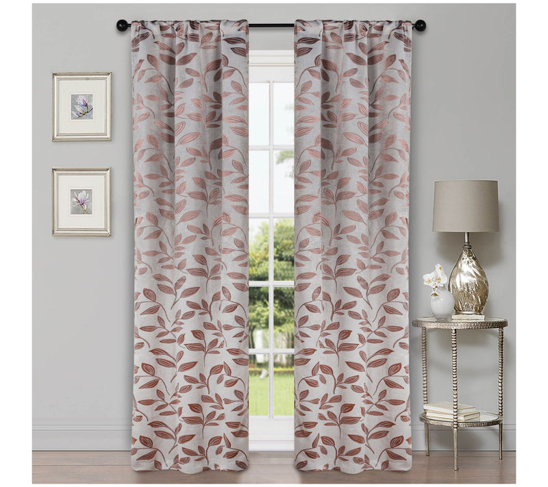 Superior Leaves Room Darkening Curtains Set, 36x72 — View 27