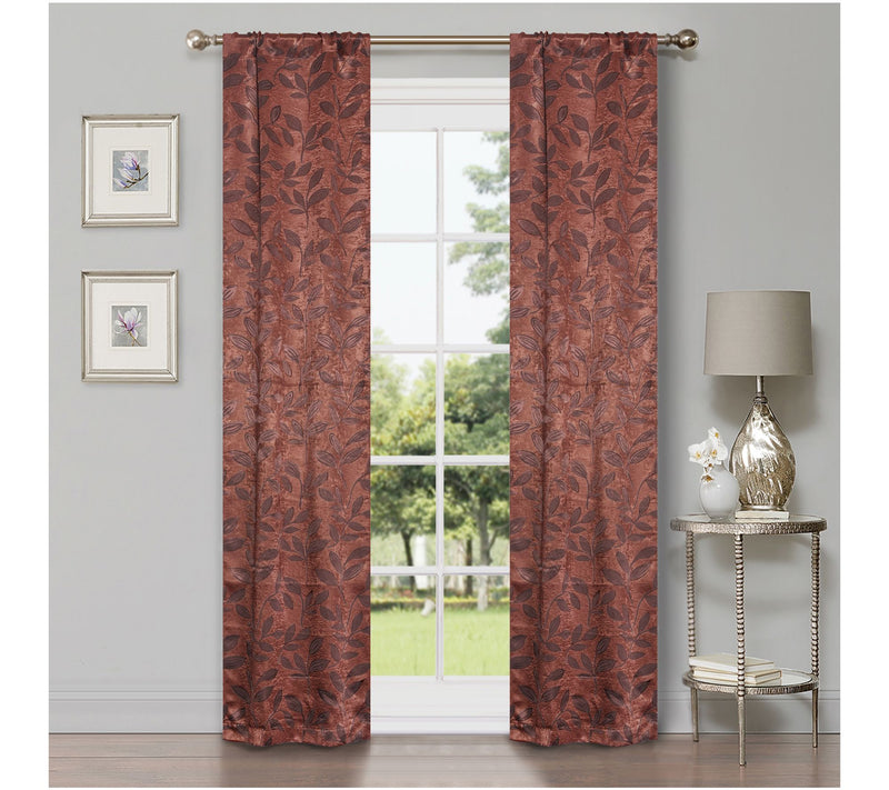 Superior Leaves Room Darkening Curtains Set, 36x72 — View 36