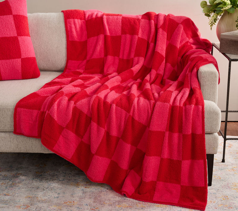 Fierce Home Cozy Knit 60" x 70" Checkered Throw — View 8