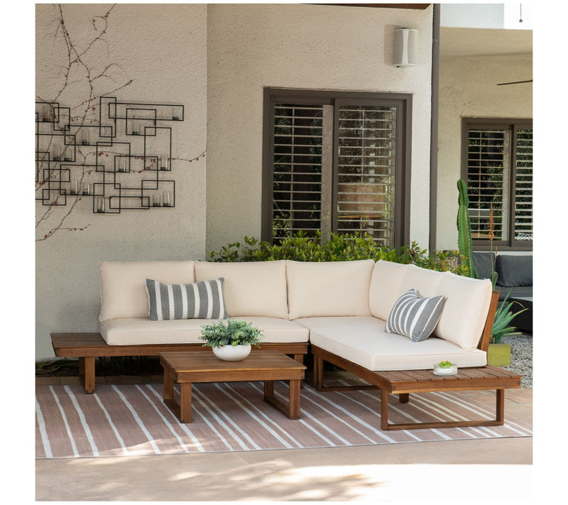 Linon Home Skypark Outdoor 4PC Lovseat Corner Table Set — Main view