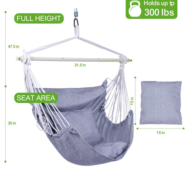 Backyard Expressions Hammock Chair with Pillows — View 17