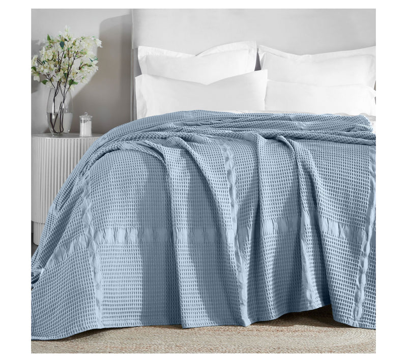 Superior Mai Geometric Waffle Cotton Blanket, Throw — View 12