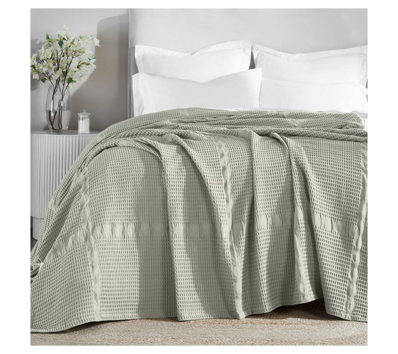 Superior Mai Geometric Waffle Cotton Blanket, Throw — View 13