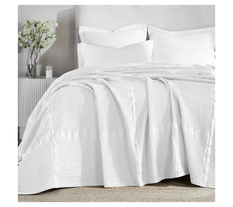 Superior Mai Geometric Waffle Cotton Blanket, Throw — View 14