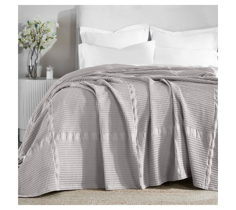 Superior Mai Geometric Waffle Cotton Blanket, Throw — View 15