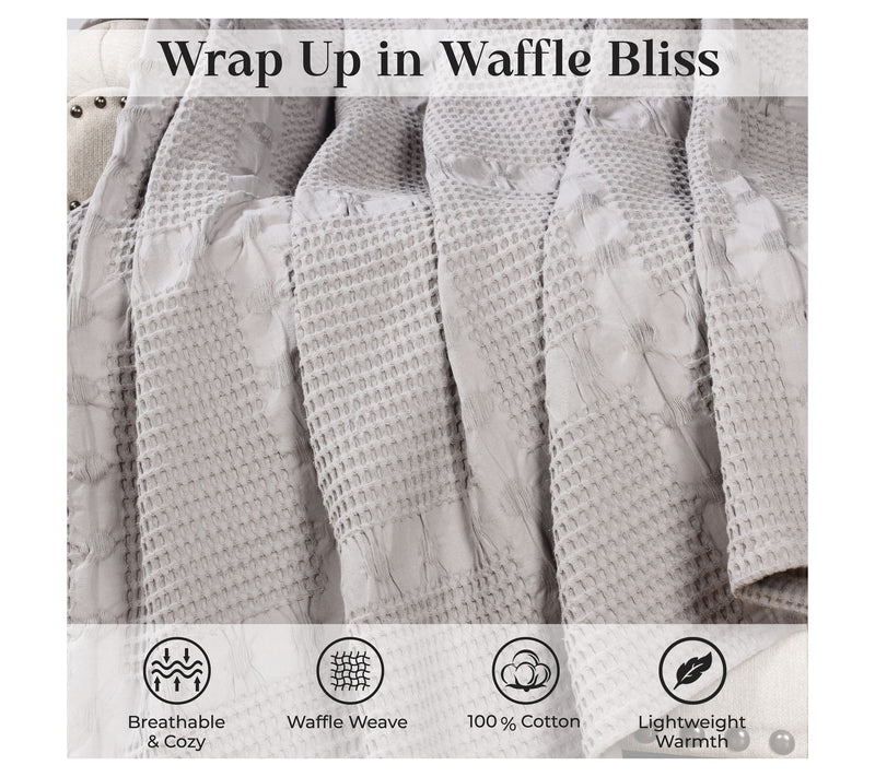 Superior Mai Geometric Waffle Cotton Blanket, Throw — View 6
