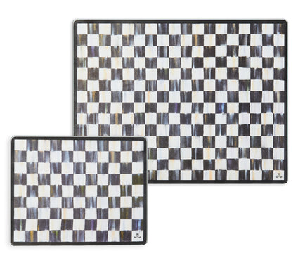 MacKenzie-Childs Set of 2 Courtly Check Glass Cutting Boards