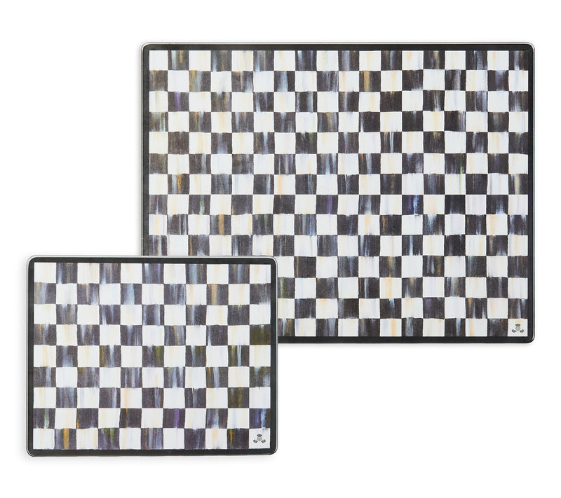 MacKenzie-Childs Set of 2 Courtly Check Glass Cutting Boards — View 3