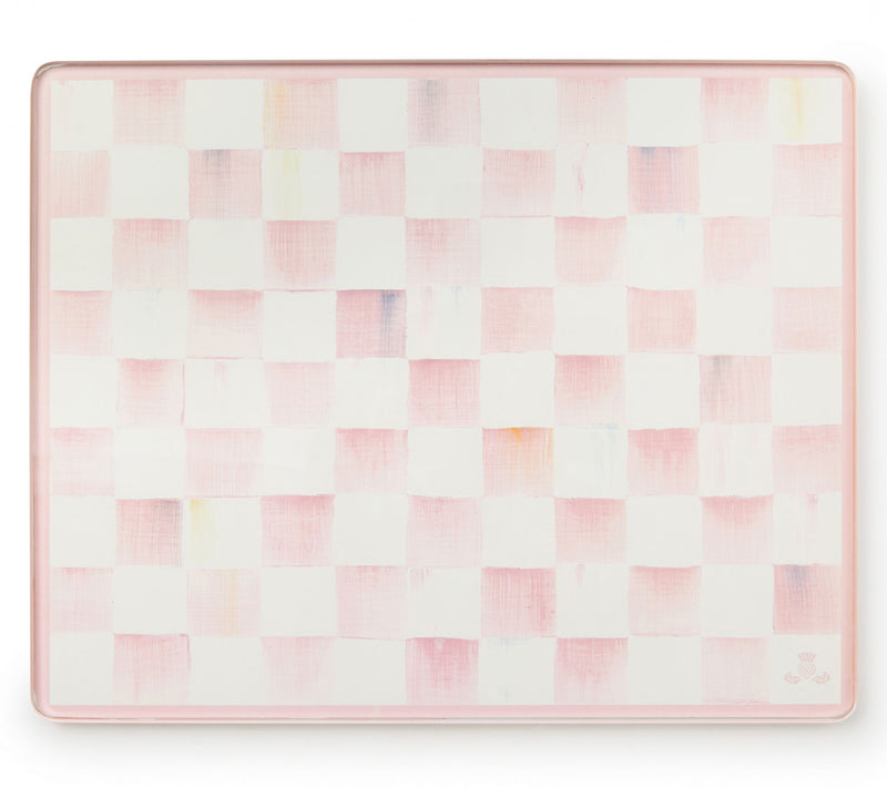 MacKenzie-Childs Set of 2 Rosy Check Glass Cutting Boards — View 5