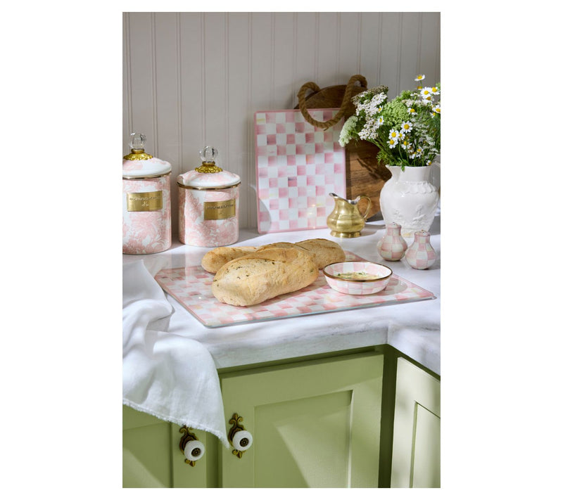 MacKenzie-Childs Set of 2 Rosy Check Glass Cutting Boards — View 6